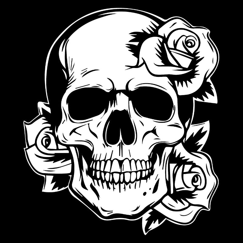 Gothic Totenschädel mit Rosen