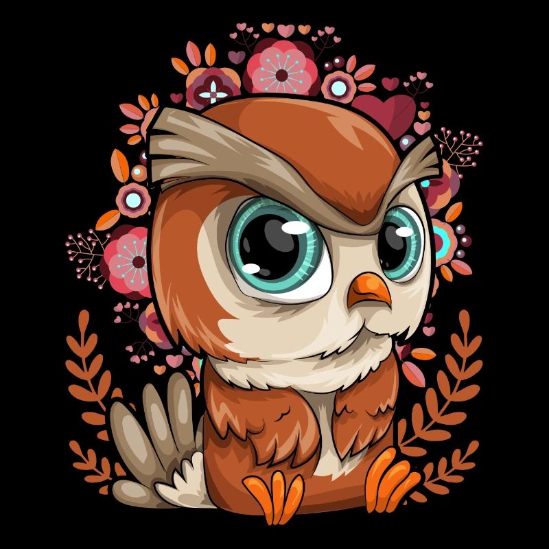 Blumen Waldbewohner Vogel Geschenk Süßes Eule