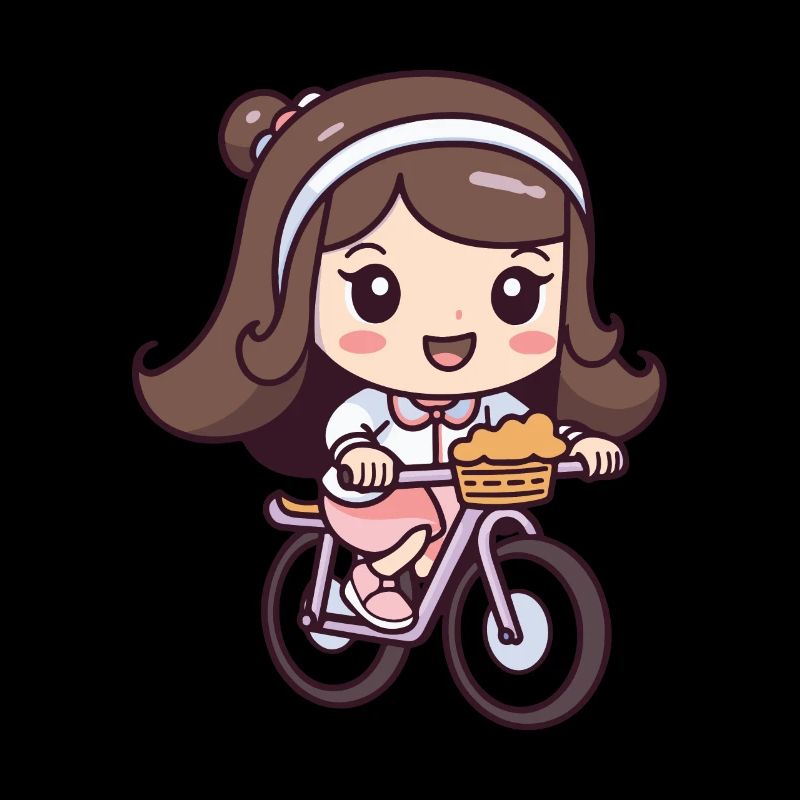 Fahrrad Mädchen Comic