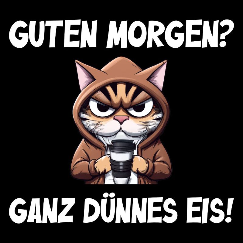 Guten Morgen ganz dünnes Eis - Kaffee mit Katze