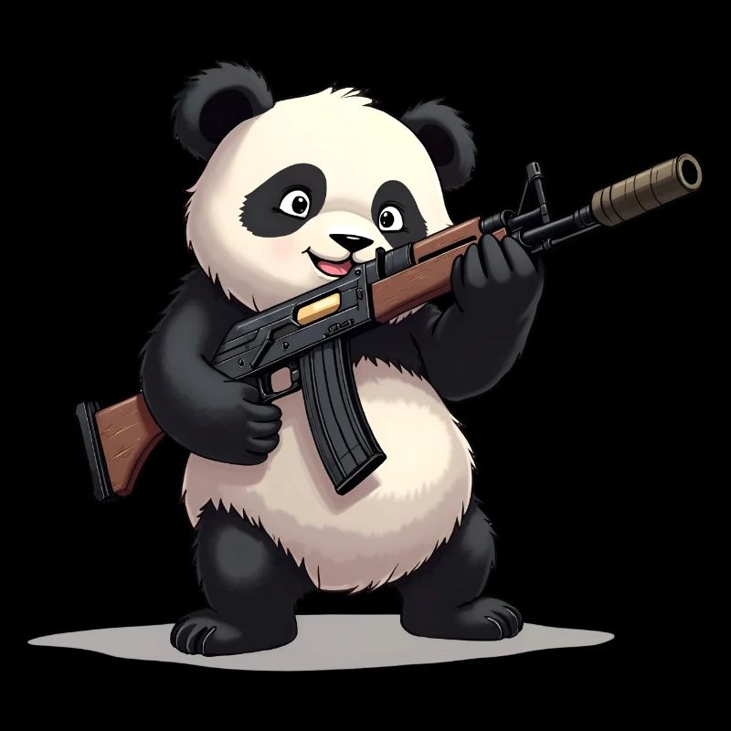 Panda armé mignon