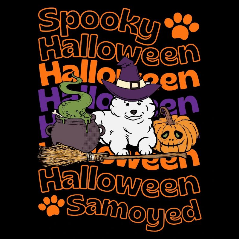 Samojede Halloween Hund Spooky Halloween Samoyed