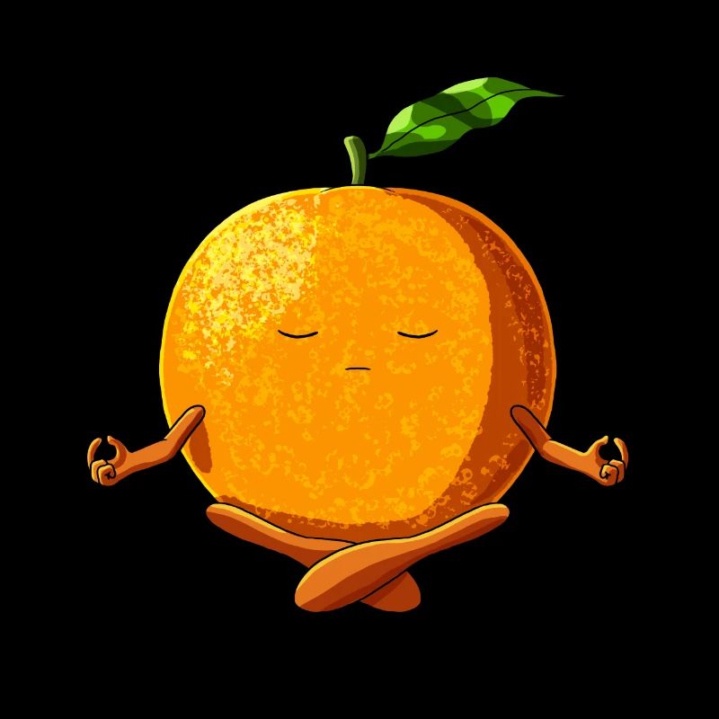 Funny Yoga Fruit Meditating Orange