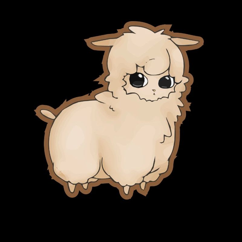 Alpaca llama brown with cute eyes gift idea