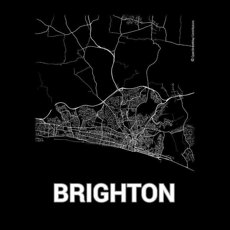 Stadtplan und Straßen von Brighton
