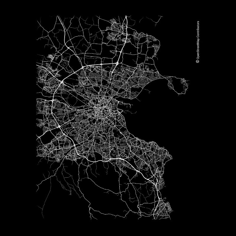Plan et rues de la ville de Dublin