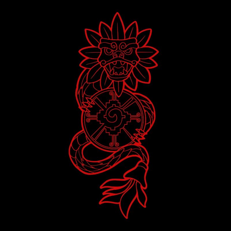 Quetzalcoatl Aztec Snake Maya Aztec Stone Ink