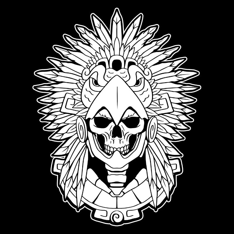 Aztec Eagle Warrior Mayan Skull Inca