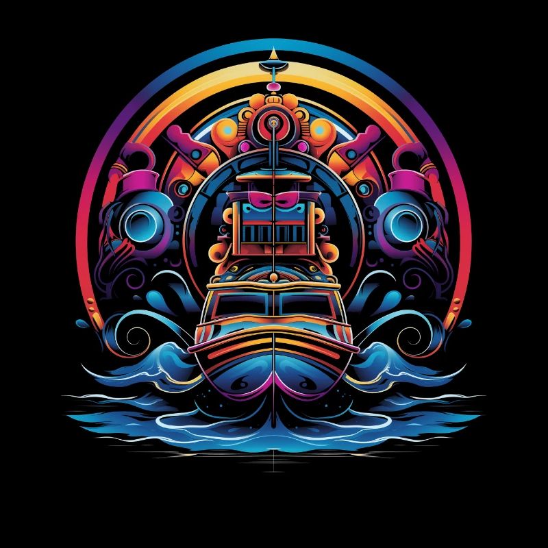 Luftbootkapitän Luftbootfahren Pop Art