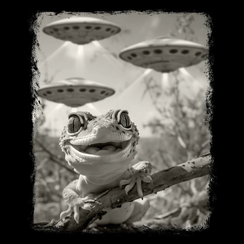 Leopard Gecko Eidechse UFO Alien Außerirdischer Se