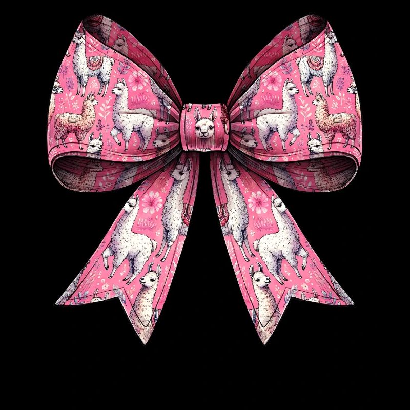 Coquette Schleife Llama Alpaka Mama Muster Rosa