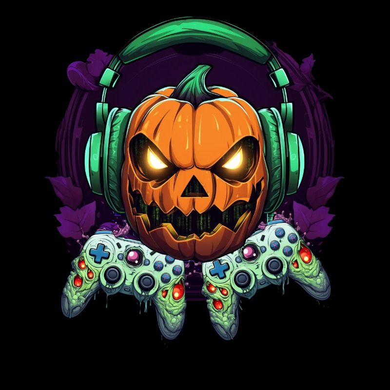 Halloween Gamer Kürbis Controller