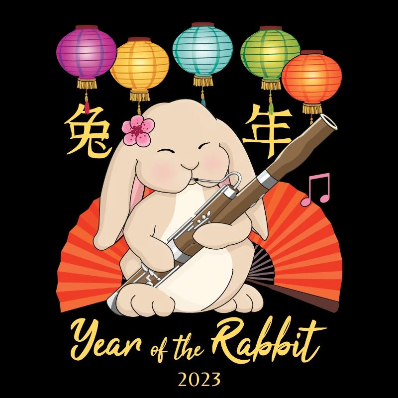 Fagotthase für das chinesische Neujahr 2023
