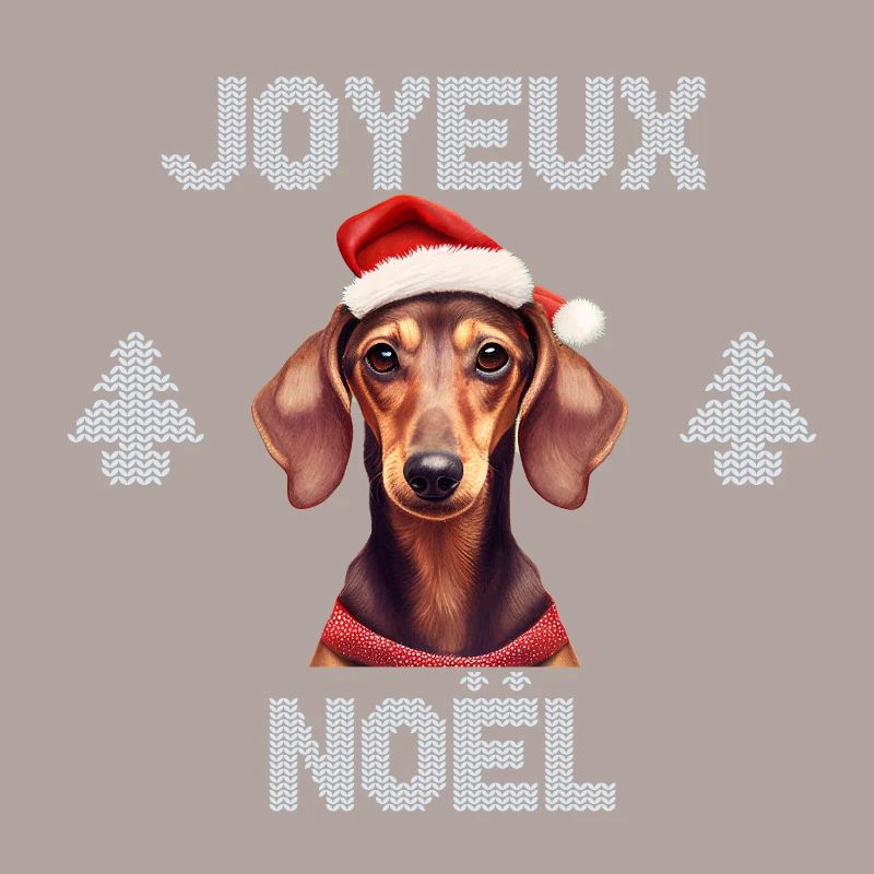 teckel joyeux noel chien pull noël