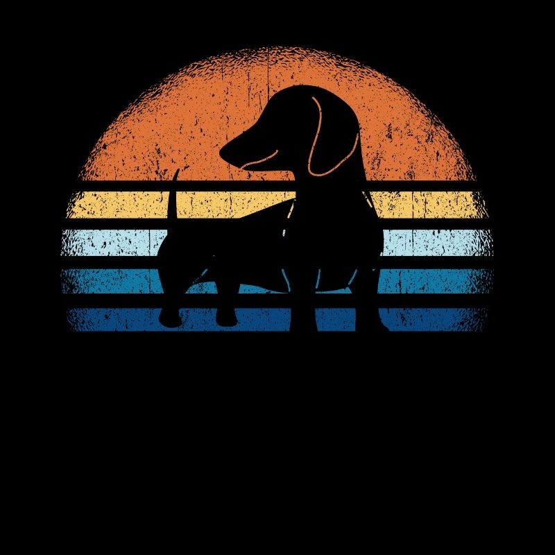 Dackel Dachshund Silhouette Retro Vintage Dackelli