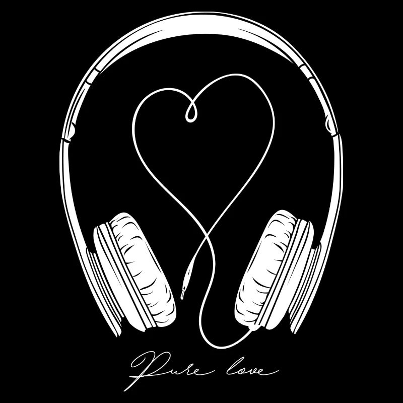 Pure Liebe - Musik liebe - Kopfhörer - DJdesign