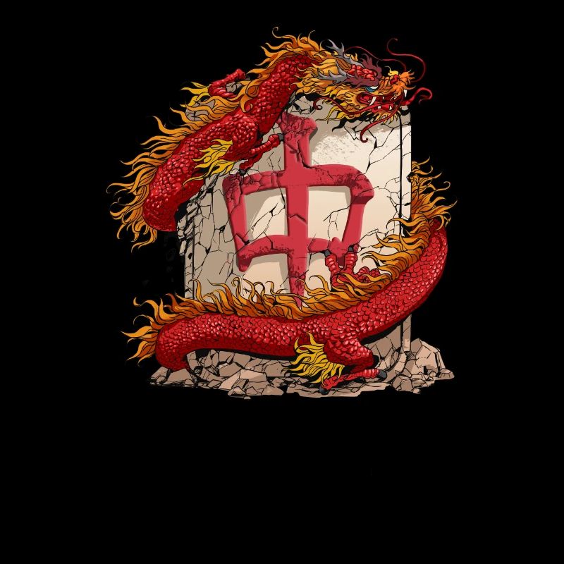 Mahjong Player Mah Jongg TShirt Red Dragon Tile