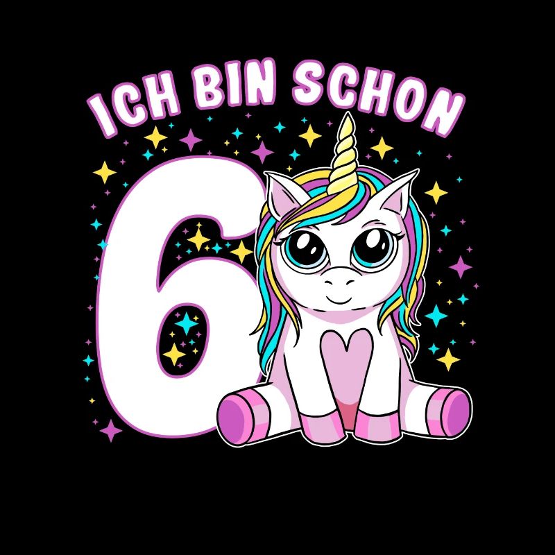 Kinder Geburtstagsshirt 6. Geburtstag Einhorn