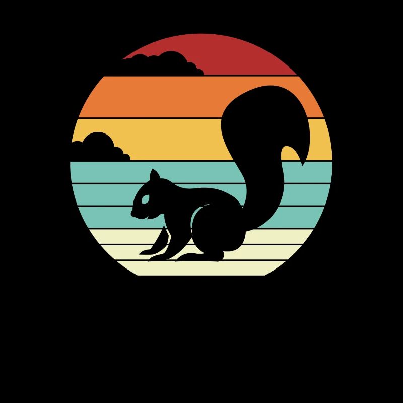 Retro Grauhörnchen Squirrel Fuchshörnchen