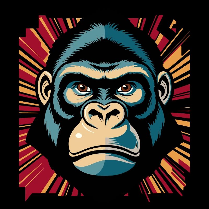 Cool Gorilla Retro Comic Style