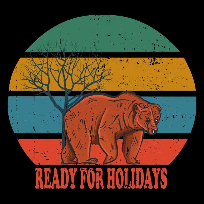 Retro Bear Ready for Holidays