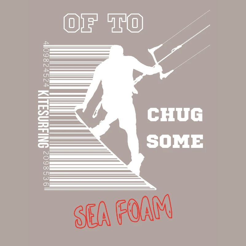 Conception de code-barres de kitesurf avec twist, anglais