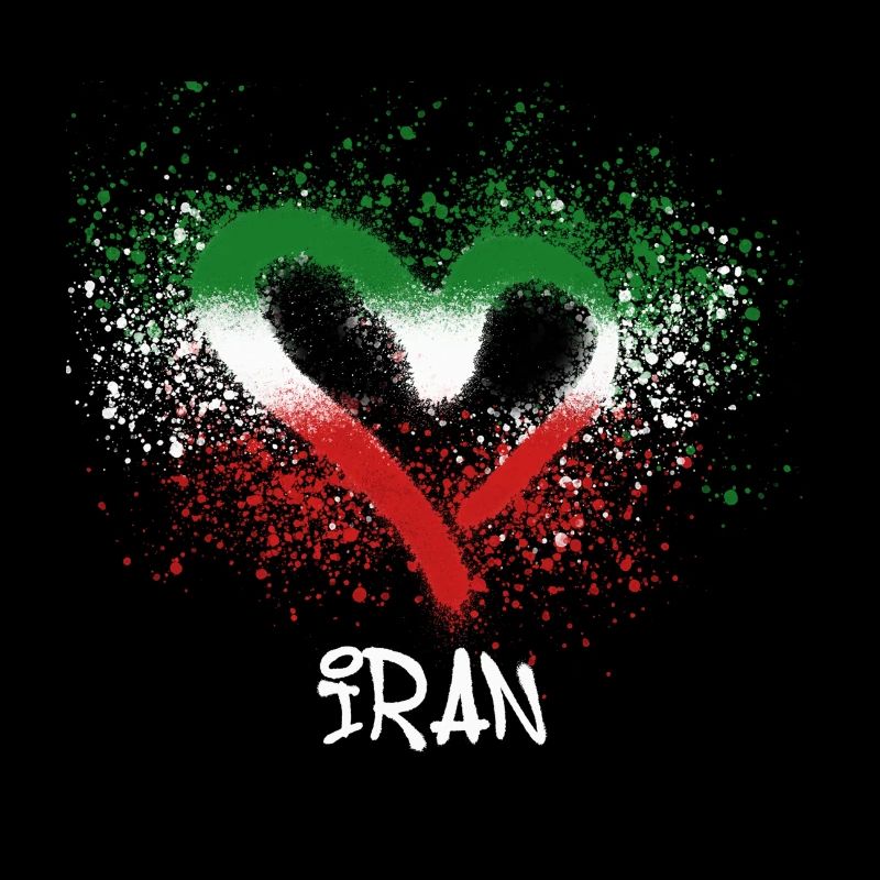 Iran,coeur,iran,drapeau,graffiti