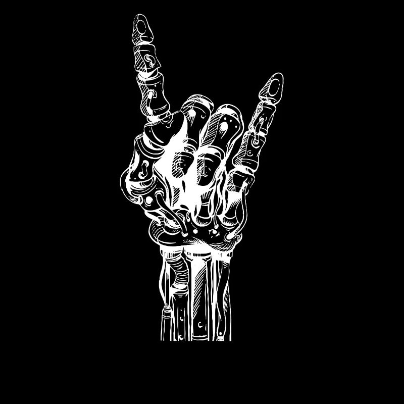 SKELETON ROCK GESTURE I Tshirt Mano cornuta