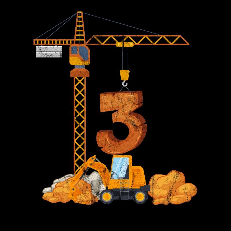 Bagger Geburtstagsgeschenk 3 Jahre Baustelle