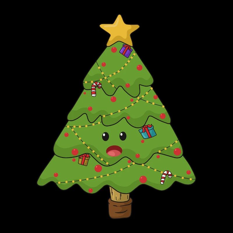 Lustiger Weihnachtsbaum mit Stern-Deko Geschenk