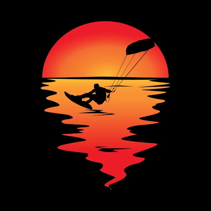 Kitesurf kiteboarding coucher de soleil soleil