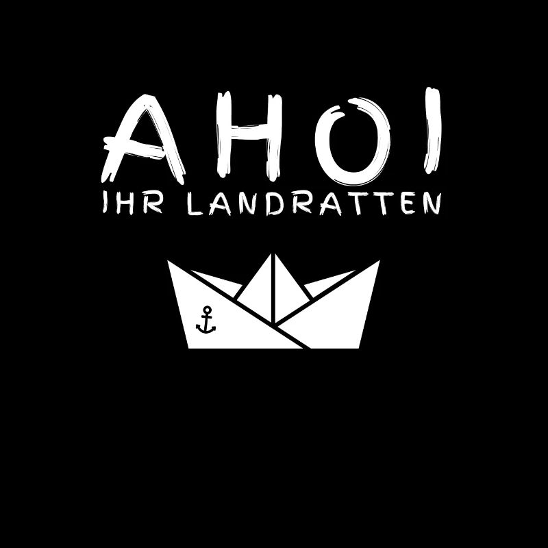 Papierboot mit Spruch: AHOI IHR LANDRATTEN white