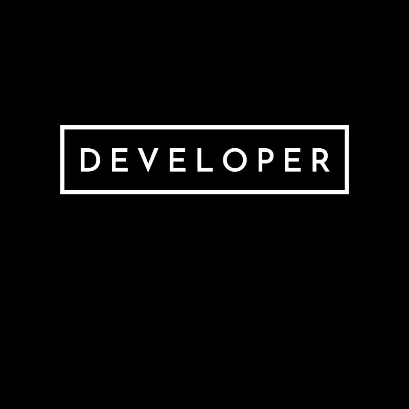 Motif développeur: DEVELOPER dans un cadre hipster blanc