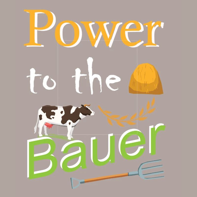 Bauer Spruch mit einer Kuh auf einem Bauernhof