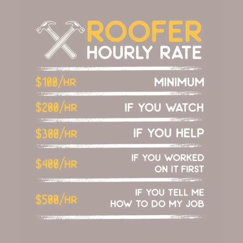 Roofer hourly rate - funny contractor roofer gift