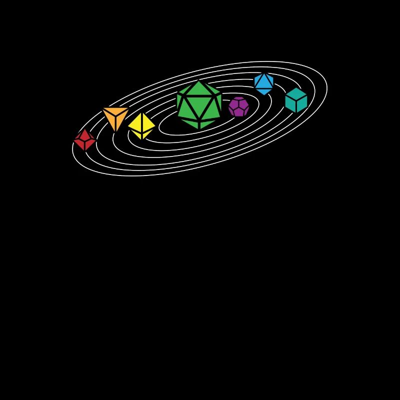 D20 Dice Retro Solar System Planètes Vintage RPG