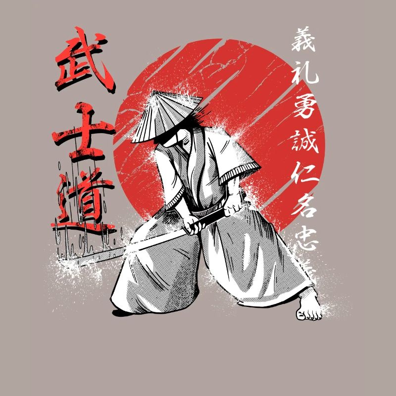 Samurai Bushido-Code Kanji-Krieger