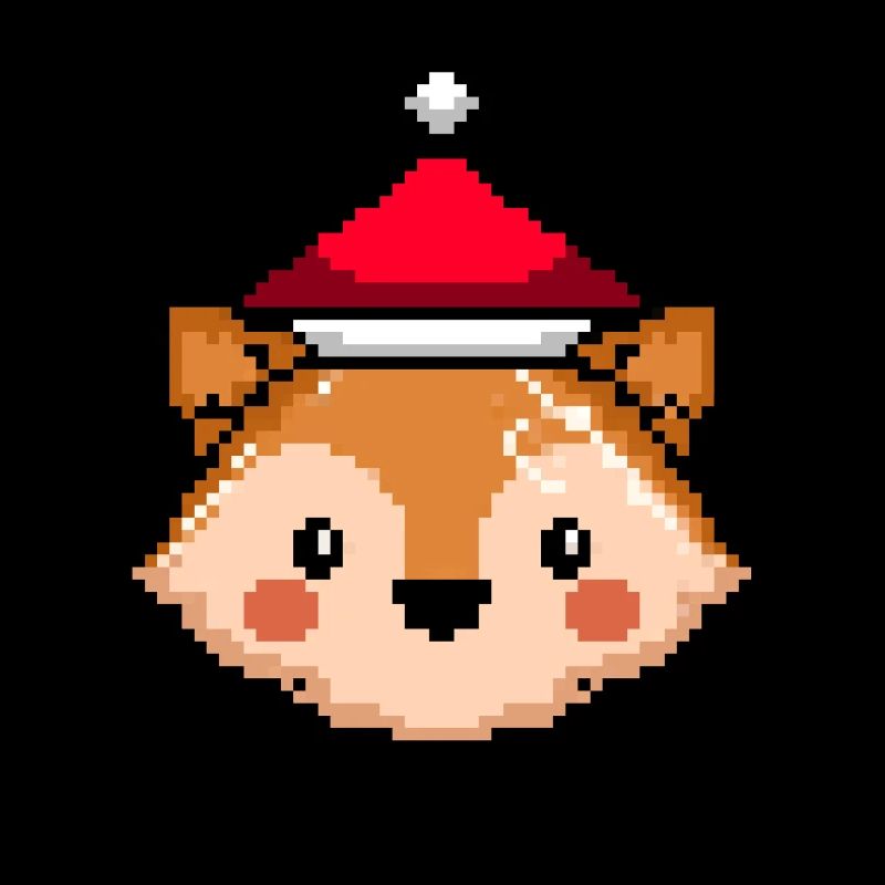 Fox pixelisé Noël - Drôle de renard