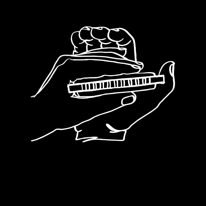 Harmonica Oneline Art - Harmonica Player