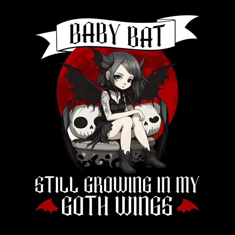 Baby Bat Gothic Goth Grufti Saying