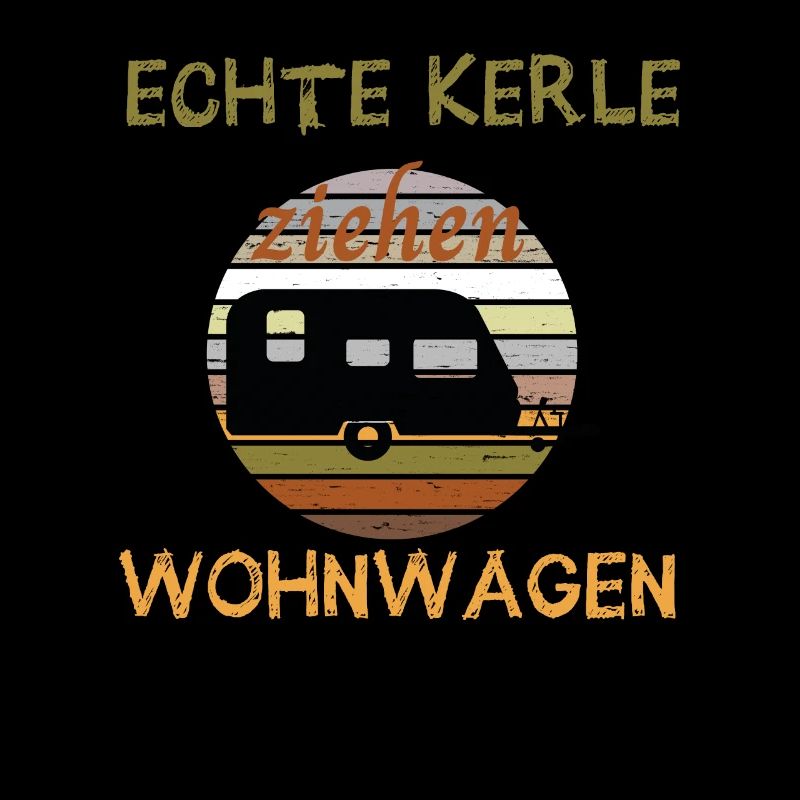 Echte Kerle ziehen Wohnwagen Camping Camper