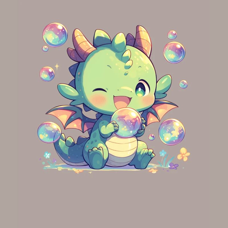 Drache Bubbles Kawaii Drache Kinder