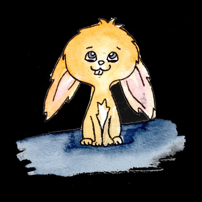 Cute rabbit, watercolor