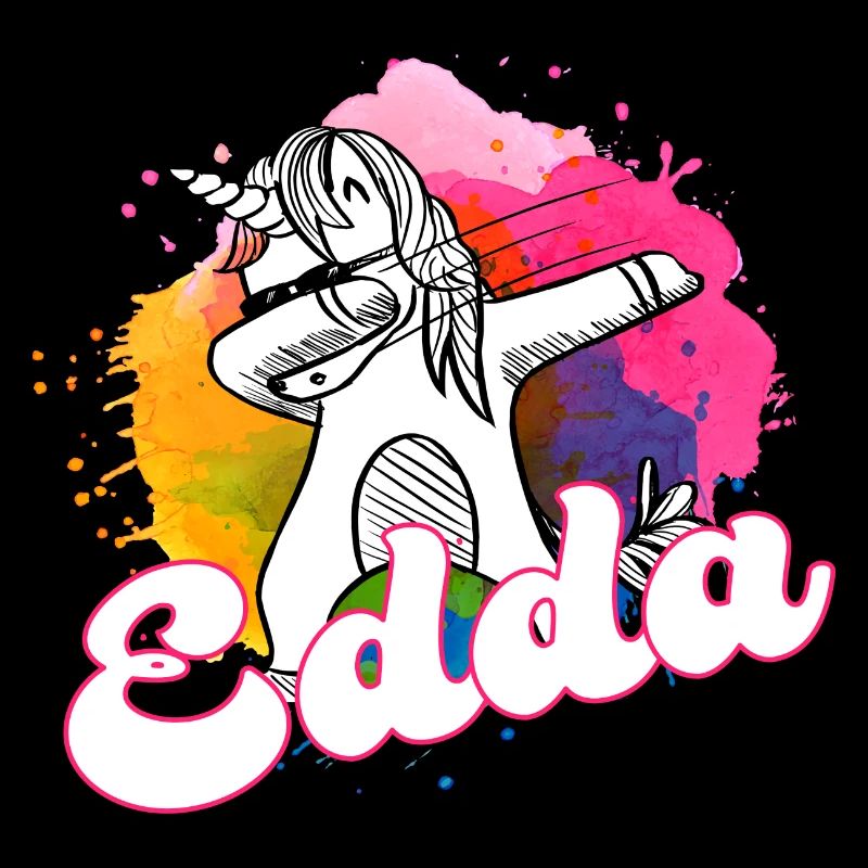 EDDA - Schöner Name mit dabbing Einhorn