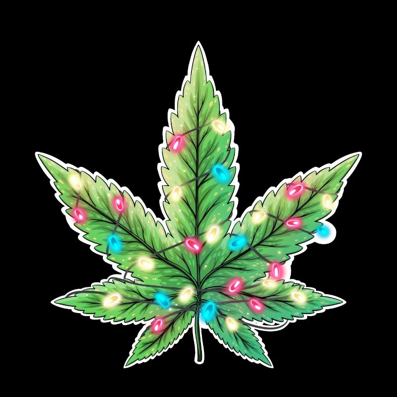 Leaf with Christmas lights