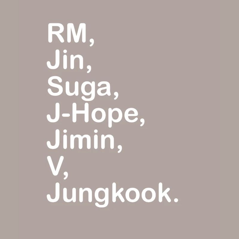Cadeau nom coréen pop BTS