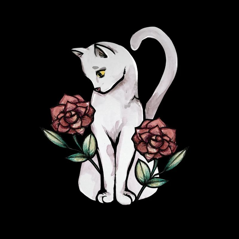 Roses de chat blanc