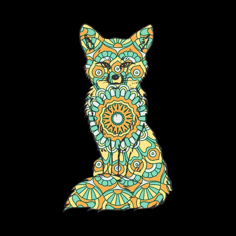 Mandala Fox Geometric Pattern Art