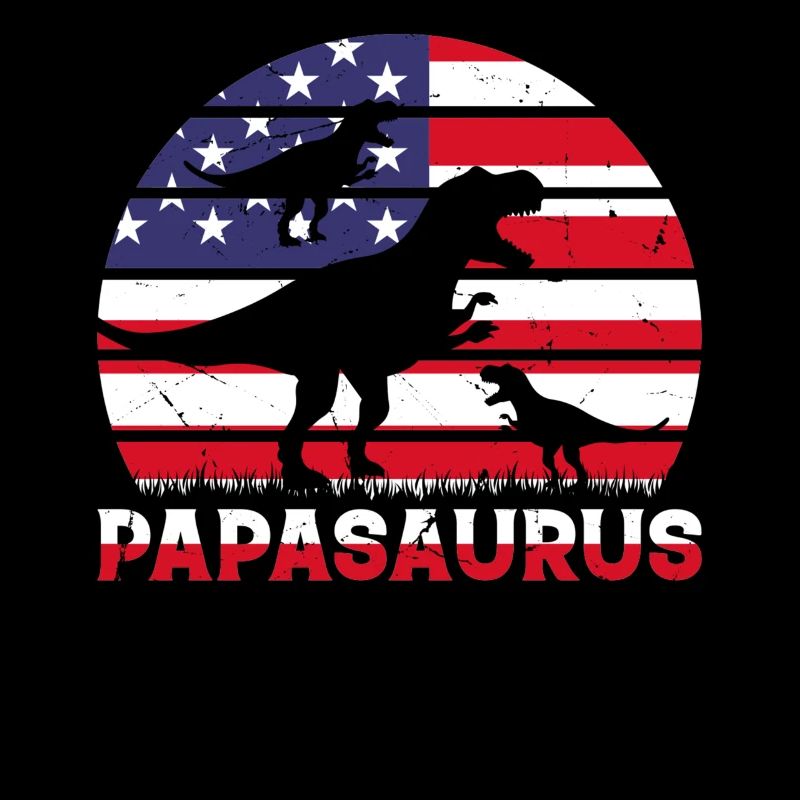 American Flag Papa Dinosaur - Papasaurus