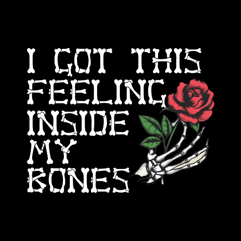 Squelette Rose Rouge Os Sentiment de mort